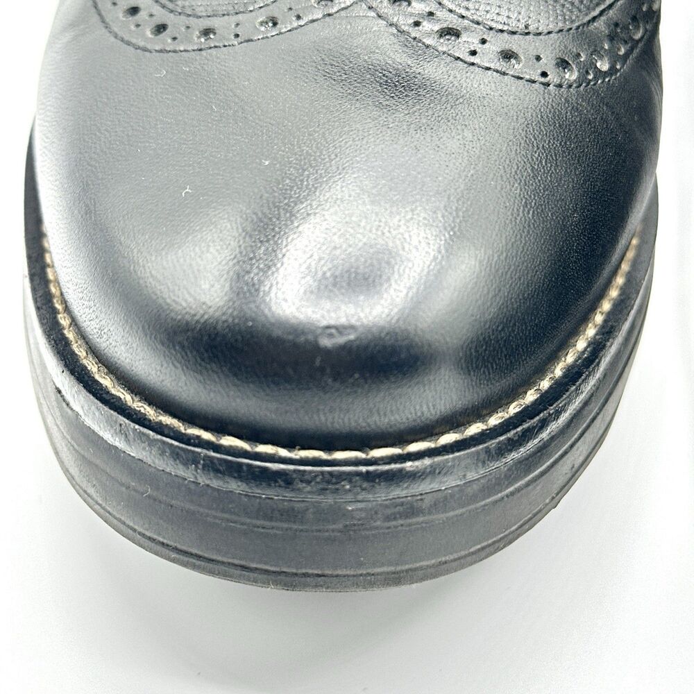 GDefy Dress Shoes Oxford Mens Size 10 Black Leather Brogue Wing Tip Comfort - Picture 4 of 13